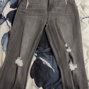 Stylish Gray Distressed Women Jeans